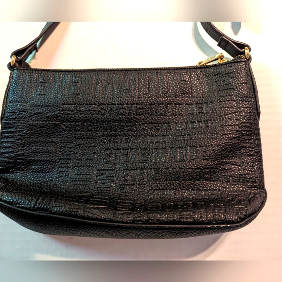 Steve Madden Embossed Black Multi Letters Crossbody Purse - Picture 3 of 13